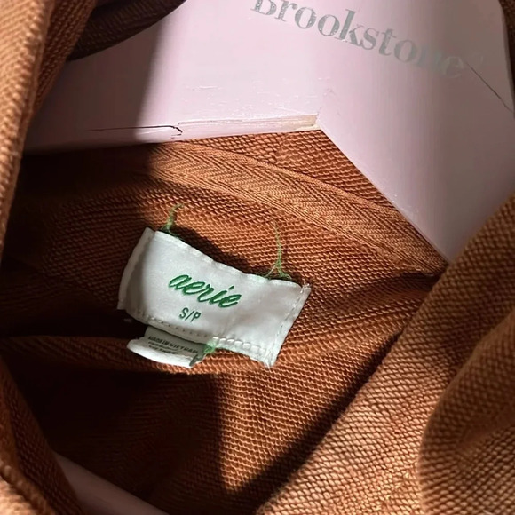 Aerie Cropped Pullover Hoodie Burnt Orange Size Small - Picture 7 of 7